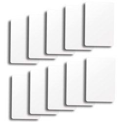 Set of 10 White Plastic Bridge Size Cut Cards