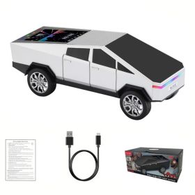 WS-580 Bluetooth Pickup Truck Portable Speaker With Display, High-definition Sound, TWS Pairing, FM Radio, Built-in Microphone For Hands-free Cal (Option: Silver)
