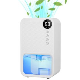 1Pc 37OZ Dehumidifier Indoor Portable Small Dehumidifier With Sleep Mode 24H Timer 7Color Lighting  Touch Control For Home Bathroom Basement Clos (Option: White)