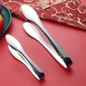 Stainless Steel Food Tongs for Kitchen and Commercial Use - Heat-Resistant BBQ Grill Tongs, Suitable for Steak, Meat and Grilling (size: medium size)