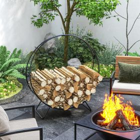 40" Firewood Rack with Waterproof Cover (Option: Black-510x80x355 mm)
